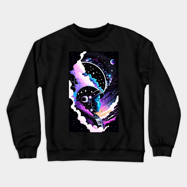 Lonely Galactic Wanderer Crewneck Sweatshirt by StasiaProducts